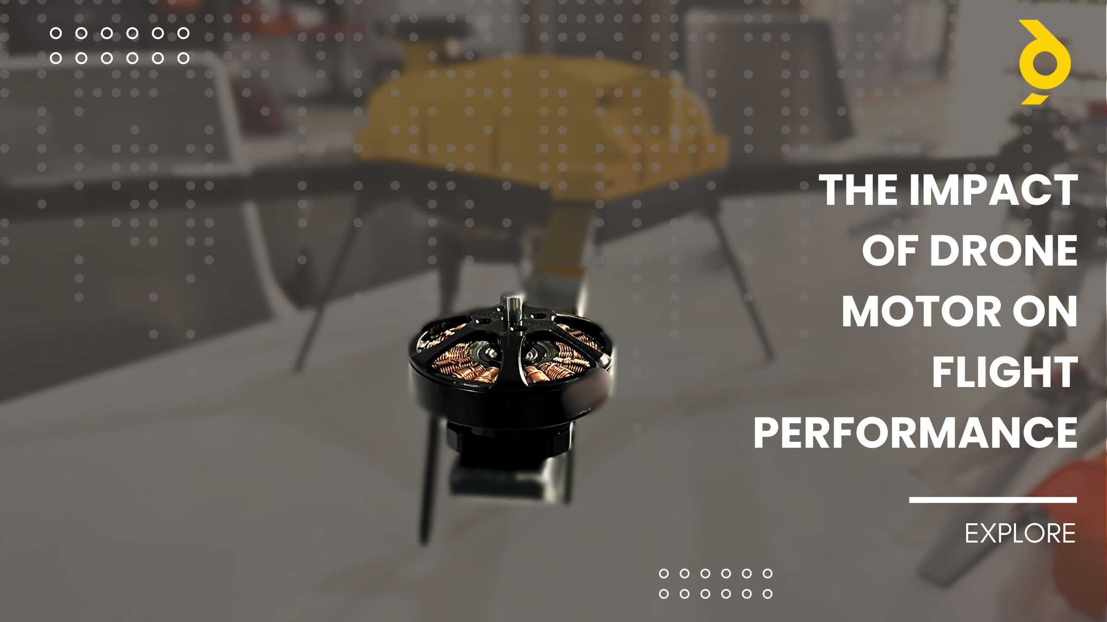 The image contains the title 'The Impact of Drone Motor on Flight Performance'